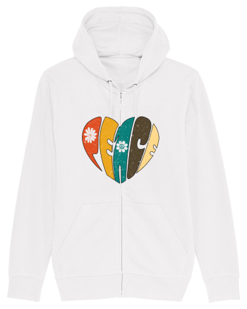 Peace Retro Heart White
