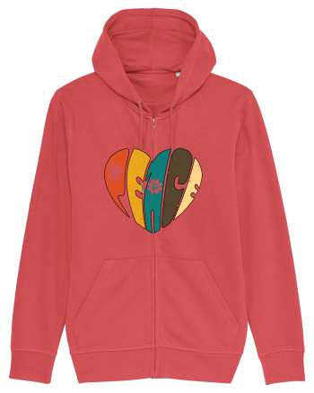 Peace Retro Heart Carmine Red