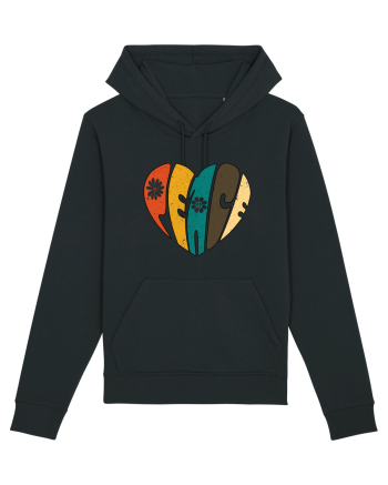 Peace Retro Heart Black