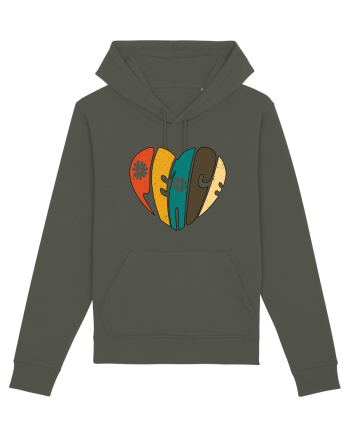 Peace Retro Heart Khaki