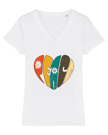 Peace Retro Heart White