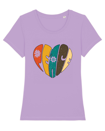Peace Retro Heart Lavender Dawn