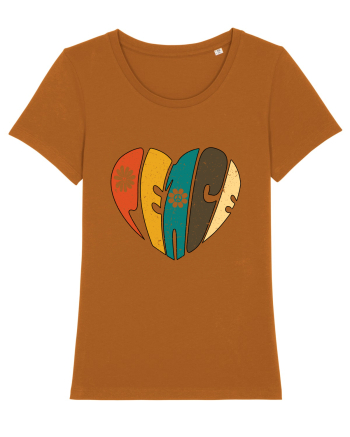 Peace Retro Heart Roasted Orange