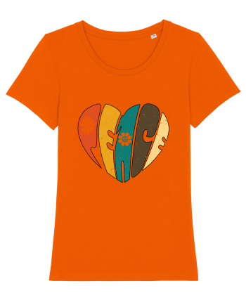 Peace Retro Heart Bright Orange