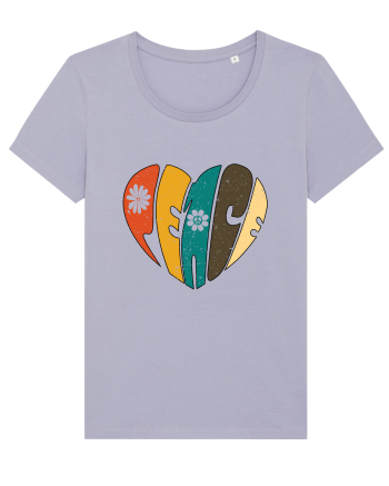 Peace Retro Heart Lavender