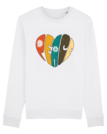 Peace Retro Heart White