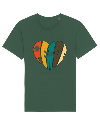Peace Retro Heart Bottle Green