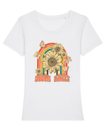Bloom Rainbow Happy Tricou mânecă scurtă guler larg fitted Damă Expresser
