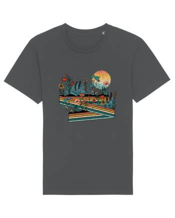 Retro Flowers Field Anthracite