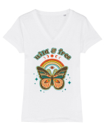 Wild and Free Tricou mânecă scurtă guler V Damă Evoker