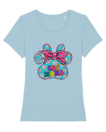Cat Mama Tricou mânecă scurtă guler larg fitted Damă Expresser
