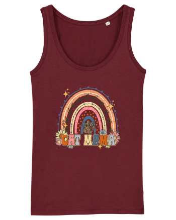 Cat Mama Rainbow Burgundy