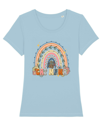 Cat Mama Rainbow Sky Blue