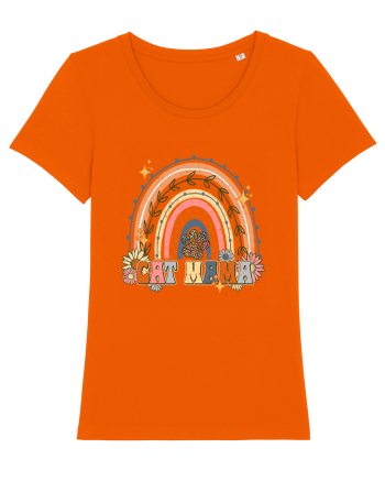 Cat Mama Rainbow Bright Orange