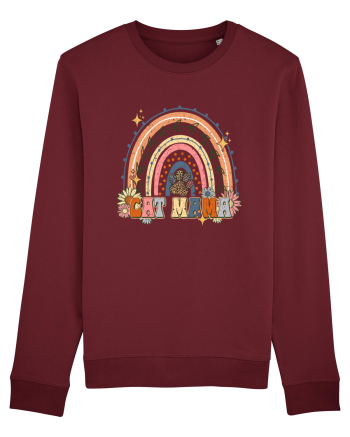 Cat Mama Rainbow Burgundy
