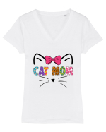 Cat Mom Tricou mânecă scurtă guler V Damă Evoker