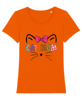 Cat Mom Bright Orange