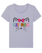 Cat Mom Tricou mânecă scurtă guler larg fitted Damă Expresser