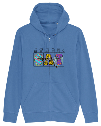 Cute Cat Mom Bright Blue