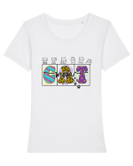 Cute Cat Mom Tricou mânecă scurtă guler larg fitted Damă Expresser