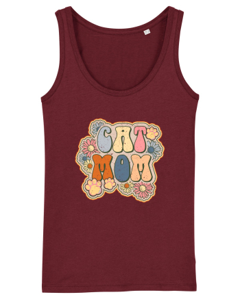 Cat Mom Hippie Burgundy