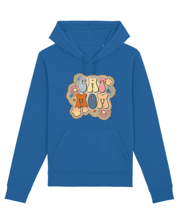 Cat Mom Hippie Royal Blue
