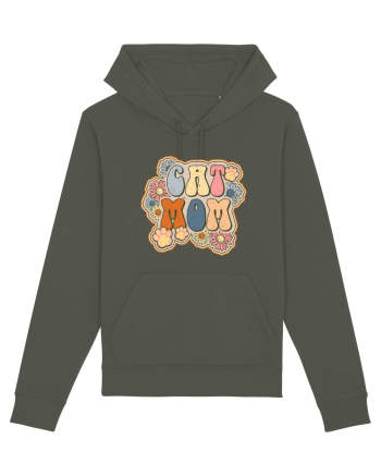 Cat Mom Hippie Khaki
