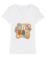 Cat Mom Hippie Tricou mânecă scurtă guler V Damă Evoker
