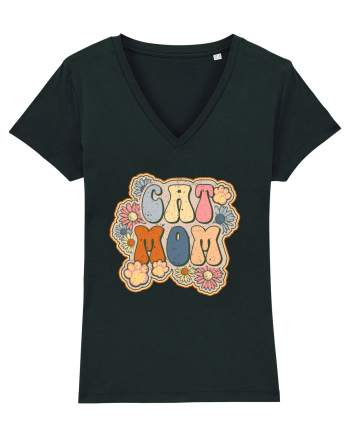 Cat Mom Hippie Black