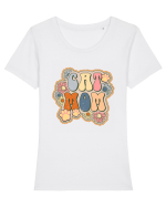 Cat Mom Hippie Tricou mânecă scurtă guler larg fitted Damă Expresser