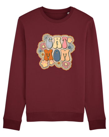 Cat Mom Hippie Burgundy