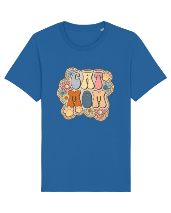 Cat Mom Hippie Royal Blue
