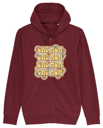 Retro Cat Mom Burgundy