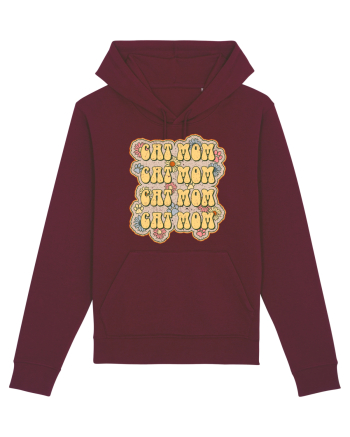 Retro Cat Mom Burgundy