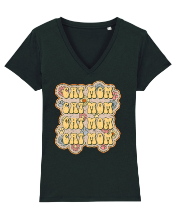 Retro Cat Mom Black