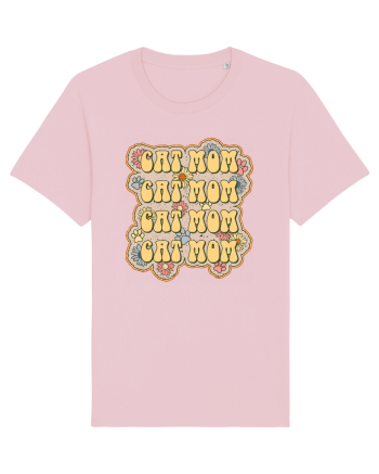 Retro Cat Mom Cotton Pink