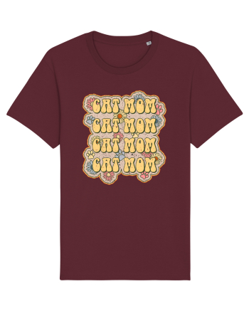Retro Cat Mom Burgundy