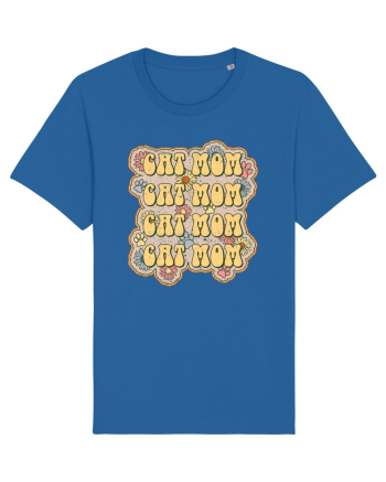 Retro Cat Mom Royal Blue