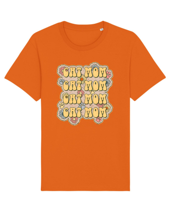 Retro Cat Mom Bright Orange