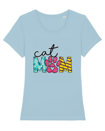Cat Mom Sky Blue
