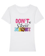 Don't stress meowt Tricou mânecă scurtă guler larg fitted Damă Expresser