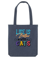 Life is better with cats Sacoșă textilă