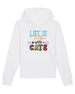 Life is better with cats Hanorac Unisex Drummer