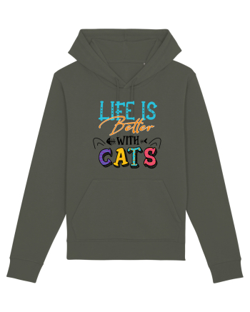Life is better with cats Khaki