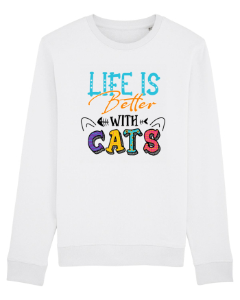 Life is better with cats White