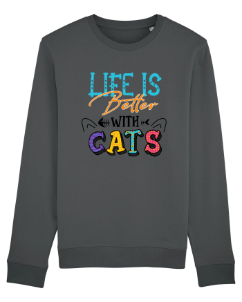 Life is better with cats Anthracite