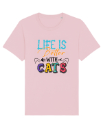 Life is better with cats Tricou mânecă scurtă Unisex Rocker