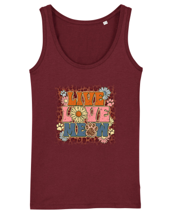 Live Love Meow Burgundy