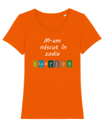 M-am născut în zodia Scorpion Tricou mânecă scurtă guler larg fitted Damă Expresser