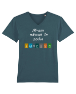 M-am născut în zodia Scorpion Tricou mânecă scurtă guler V Bărbat Presenter